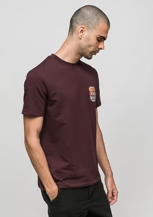 Joe44935 Erkek Bordo Bisiklet Yaka T-shirt - 2