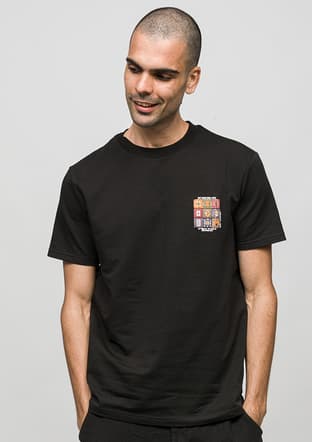 Joe44935 Erkek Siyah Bisiklet Yaka T-shirt - 1