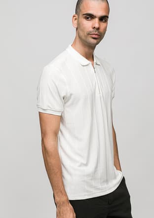 Joe42380 Erkek Beyaz Polo Yaka T-shirt - 2
