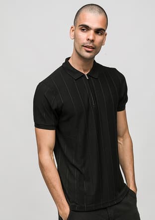 Joe42380 Erkek Siyah Polo Yaka T-shirt - 2