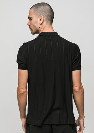 Joe42380 Erkek Siyah Polo Yaka T-shirt - 3