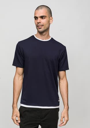 Joe40030 Erkek Lacivert Bisiklet Yaka T-shirt - 1