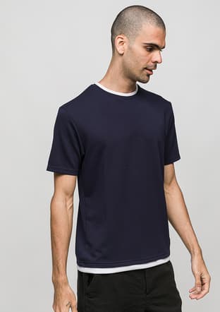 Joe40030 Erkek Lacivert Bisiklet Yaka T-shirt - 2
