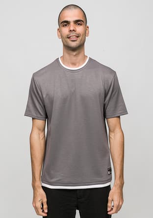 Joe40030 Erkek Gri Bisiklet Yaka T-shirt - 1