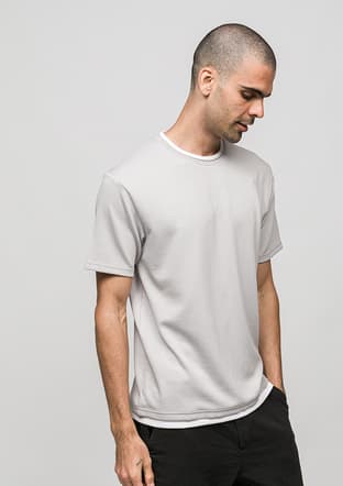 Joe40030 Erkek Gri Bisiklet Yaka T-shirt - 2