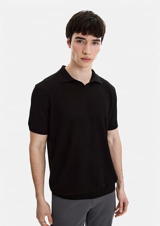 B35S40030 Erkek Siyah Triko T-shirt - 3