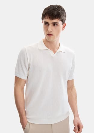 B35S40030 Erkek Beyaz Triko T-shirt - 2