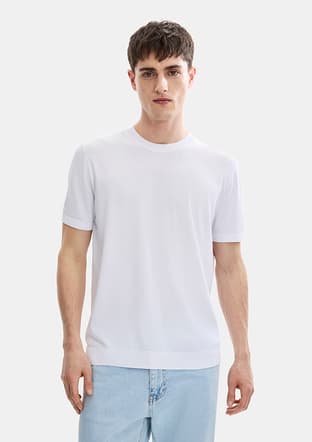 B35S40019 Erkek Beyaz Triko T-shirt - 2