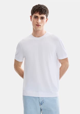 B35S40019 Erkek Beyaz Triko T-shirt - 3