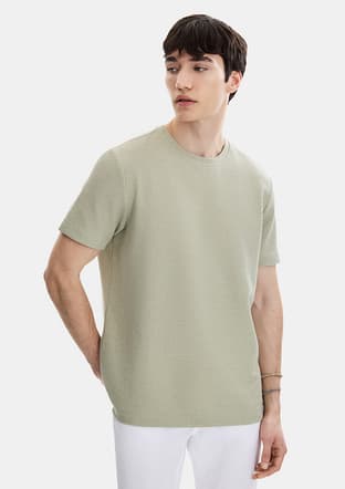 B35S10062 Erkek Bisiklet Yaka T-Shirt - 3