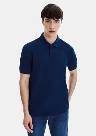 B35S10042 Erkek Lacivert Polo Yaka T-shirt - 1