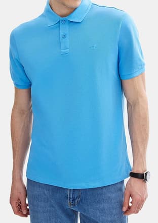 B35S10042 Erkek Mavi Polo Yaka T-shirt - 3