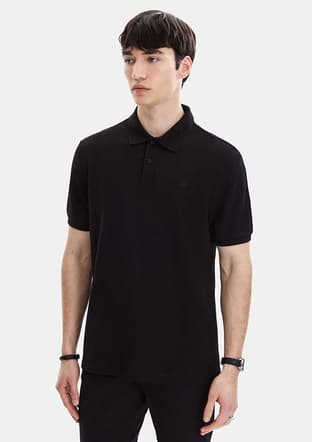 B35S10042 Erkek Siyah Polo Yaka T-shirt - 3