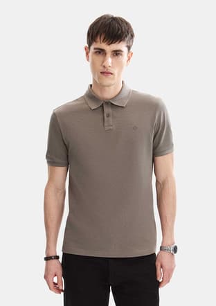 B35S10042 Erkek Bej Polo Yaka T-shirt - 3