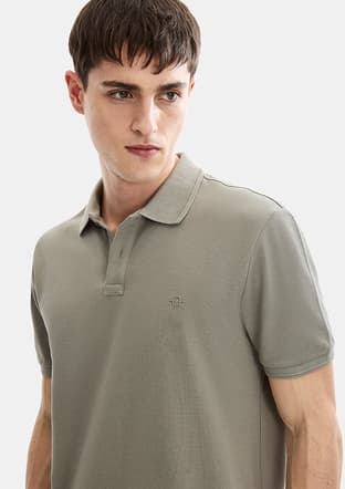 B35S10042 Erkek Yeşil Polo Yaka T-shirt - 3