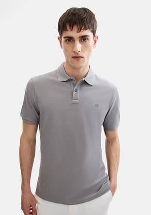 B35S10042 Erkek Gri Polo Yaka T-shirt - 3