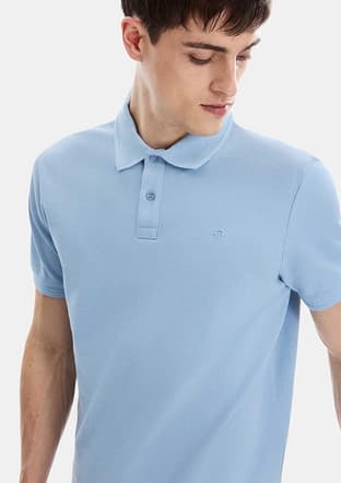 B35S10042 Erkek Mavi Polo Yaka T-shirt - 2