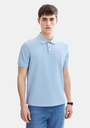 B35S10042 Erkek Mavi Polo Yaka T-shirt - 3