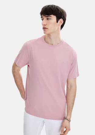 B35S10004 Erkek Sarı Bisiklet Yaka T-shirt - 1
