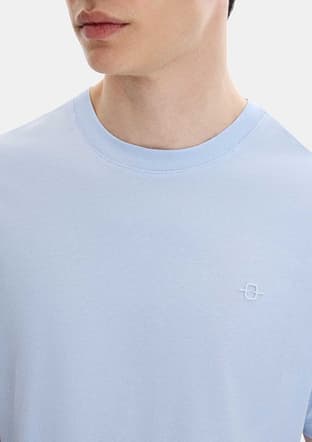B35S10004 Erkek Mavi Bisiklet Yaka T-shirt - 3