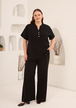 O6826 Kadın Siyah Bluz - 2