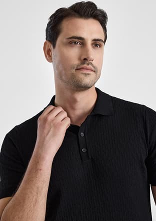 Str2013700008 Erkek Siyah Triko T-shirt - 3