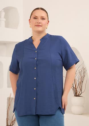 O6844 Kadın Lacivert Bluz - 1