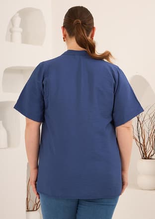 O6844 Kadın Lacivert Bluz - 3