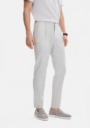 B35S31032 Erkek Gri Pantolon - 2
