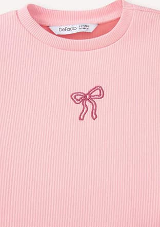 B7544A5Dfb Kız Bebek Pembe Kısa Kol T-shirt - 3