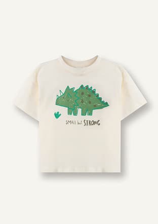 E1072A5Dfb Erkek Bebek Beyaz Kısa Kol T-shirt - 1