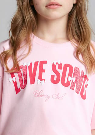 G1776A8Dfb1 Kız Çocuk Pembe Kısa Kol T-shirt - 3