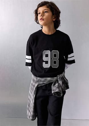 G2482A8Dfa Erkek Çocuk Siyah Uzun Kol T-shirt - 3