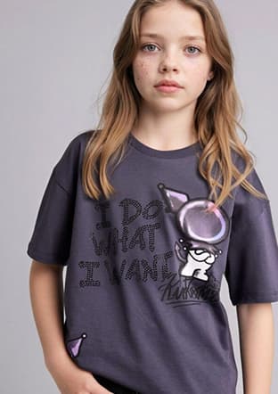 G8185A8Dfa Kız Çocuk Antrasit Kısa Kol T-shirt - 1