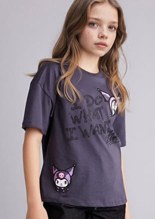 G8185A8Dfa Kız Çocuk Antrasit Kısa Kol T-shirt - 2