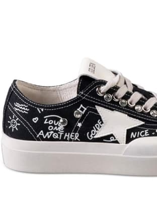 26Y312-1 Sy Kadın Siyah Sneaker - 2