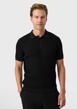 Btr4003300000 Erkek Siyah Triko T-shirt - 1