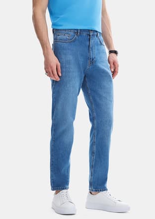 B35S35020 Erkek Lacivert Jean Pantolon - 3