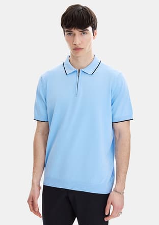 B35S40031 Erkek Mavi Triko T-shirt - 2