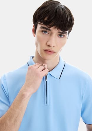 B35S40031 Erkek Mavi Triko T-shirt - 3