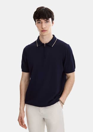 B35S40031 Erkek Lacivert Triko T-shirt - 1