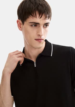 B35S40031 Erkek Siyah Triko T-shirt - 3