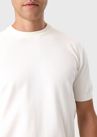 B35S40029 Erkek Beyaz Triko T-shirt - 3