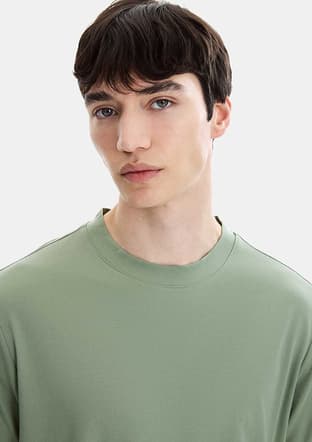 B35S10067 Erkek Yeşil Bisiklet Yaka T-shirt - 3