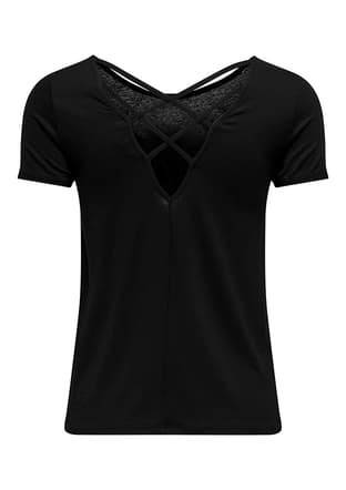 15368588 Kadın Siyah Kısa Kol T-shirt - 2
