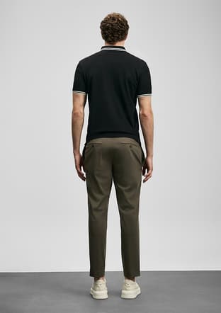 111040245 Erkek Siyah Polo Yaka T-shirt - 2