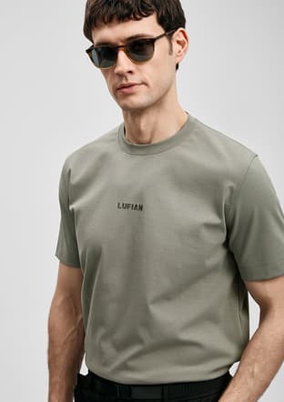 111020322 Erkek Yeşil Baskılı T-shirt - 3