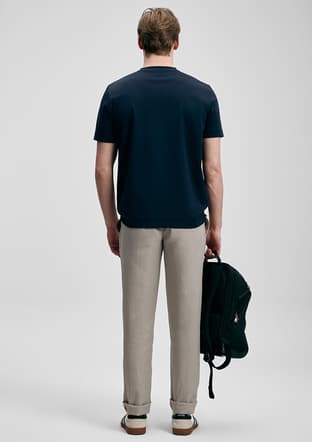 111020322 Erkek Lacivert Baskılı T-shirt - 2