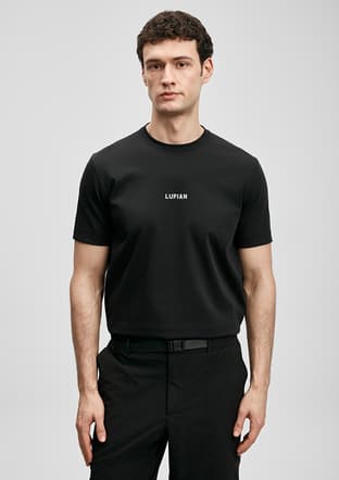 111020322 Erkek Siyah Baskılı T-shirt - 1