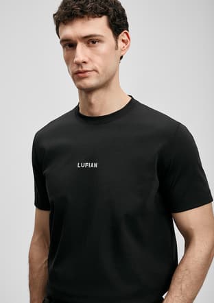111020322 Erkek Siyah Baskılı T-shirt - 3